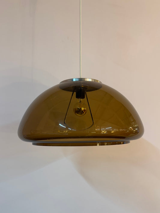 Hängelampe braun transparent Kunststoff