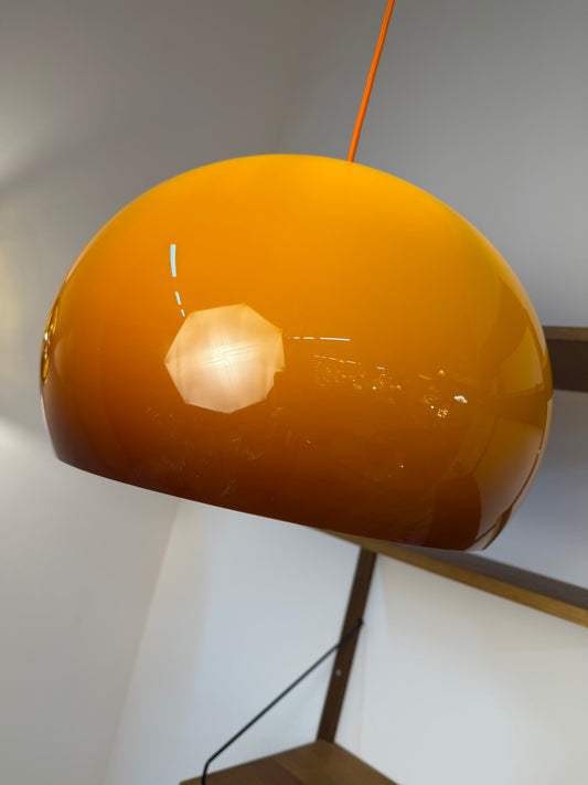 Hängelampe Guzzini Kunststoff braun orange