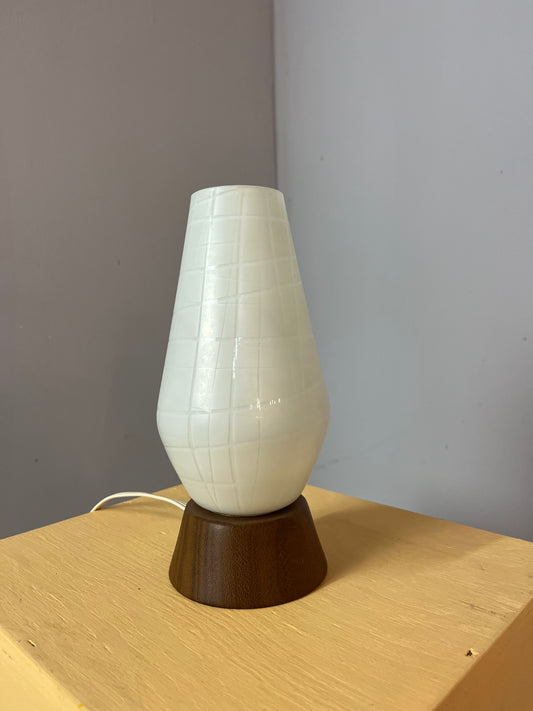 Tischlampe Teak Glas von Temde