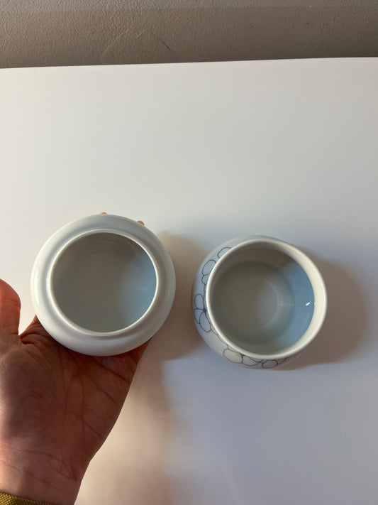 Set: Zucker & Milchkännchen Kiruna Garden weiß blau von Tapio Wirkkala für Thomas