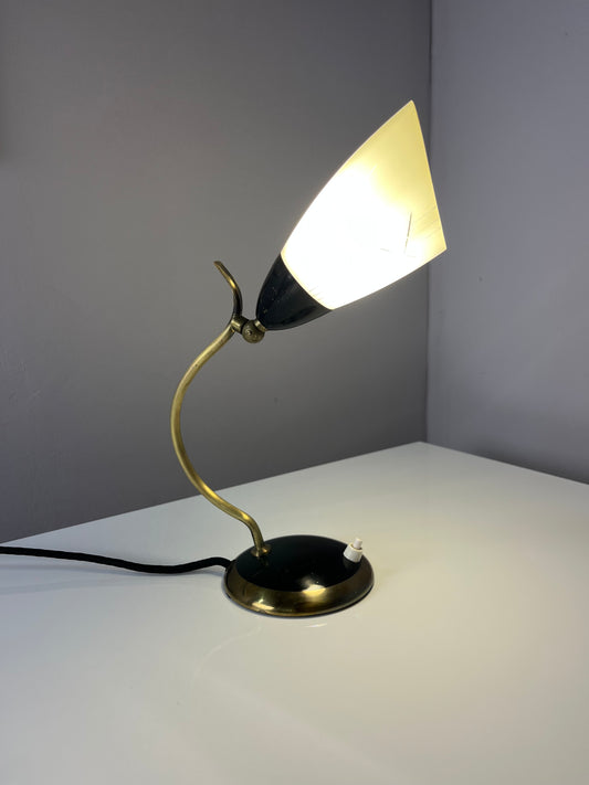 Tischlampe Messing Glas