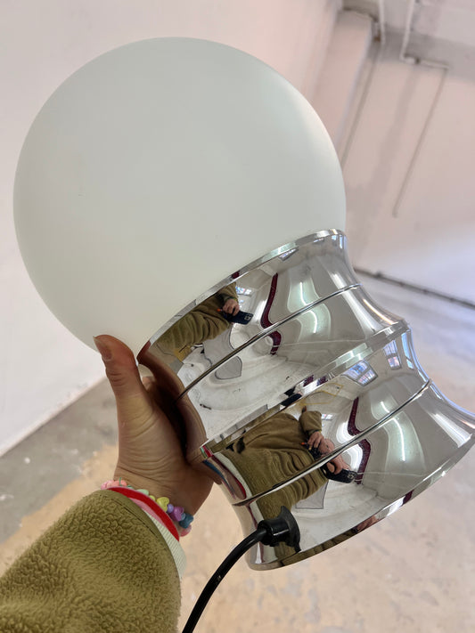 Tischlampe Chrom Opalglas VEB NARVA