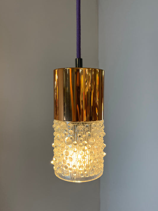 Hängelampe Bubbleglas Kupfer von VEB NARVA