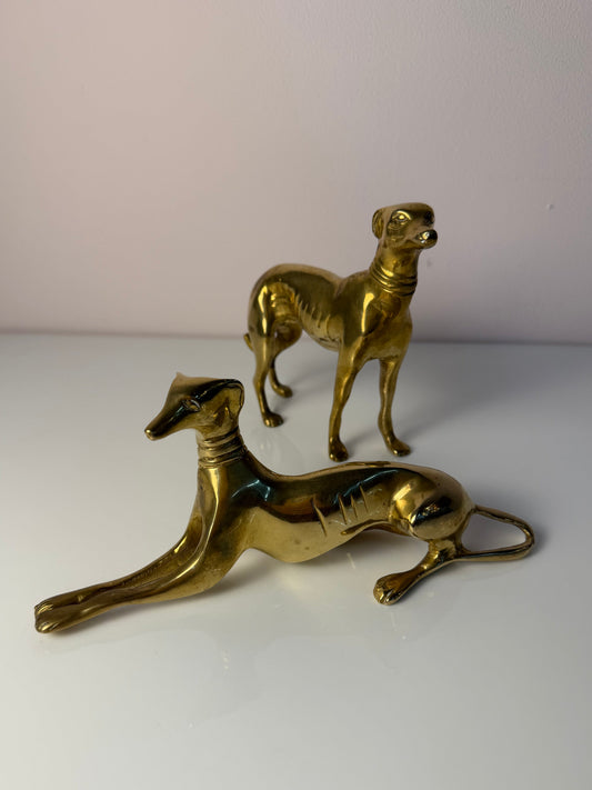 Set: 2 Windhunde Messing aus Dänemark