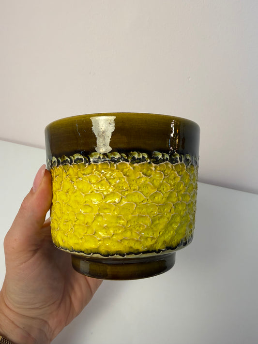 Blumentopf 1516/12 gelb oliv Keramik