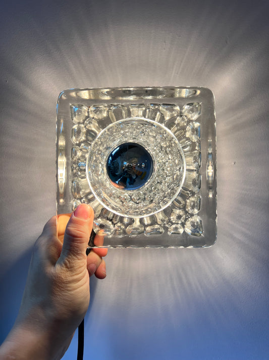 Wandlampe Ice Cube Glas Chrom