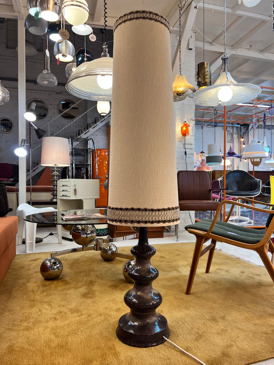 Stehlampe dunkelbraun beige Keramik von EEA Leuchten