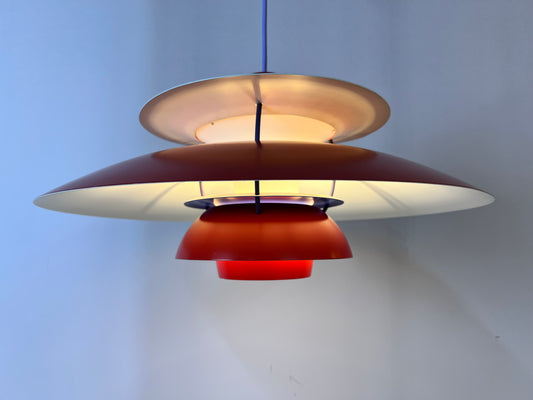 Lamellenlampe PH5 rot von Poul Henningsen für Louis Poulsen