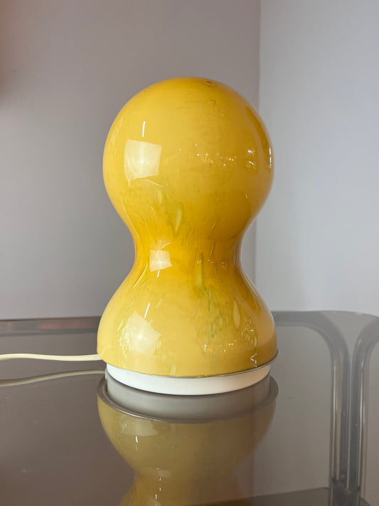 Tischlampe gelb Glas von Doria