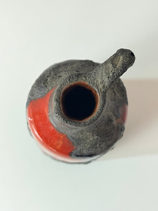 Vase Fat Lava rot dunkelbraun von Marei Keramik