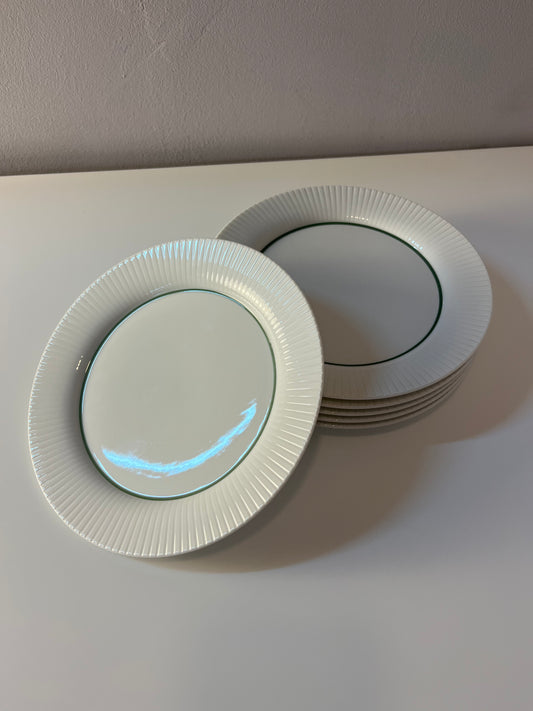 Set: 6x Kuchenteller Modulation Secunda grün von Tapio Wirkkala für Rosenthal