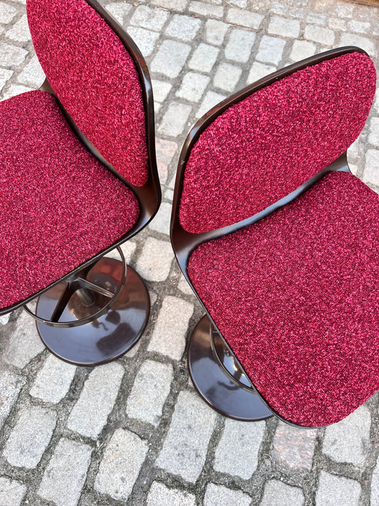 Barhocker braun rot neu bezogen