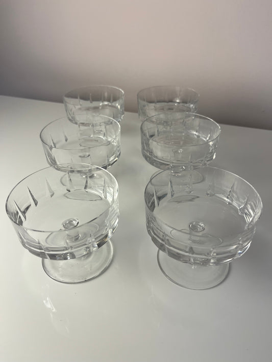 Set: 6x Champagnerschale Kristallglas
