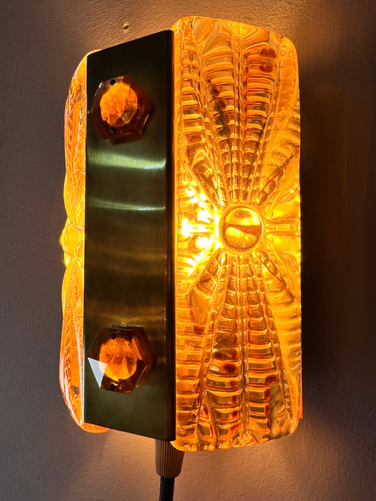 Wandlampe Glas Messing von Vitrika