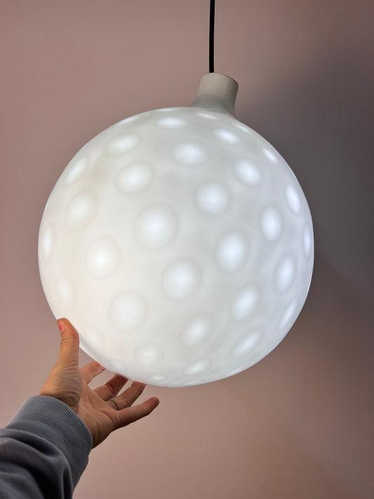 Hängelampe Modell Como Milchglas von Aloys Gangkofner für Peill & Putzler