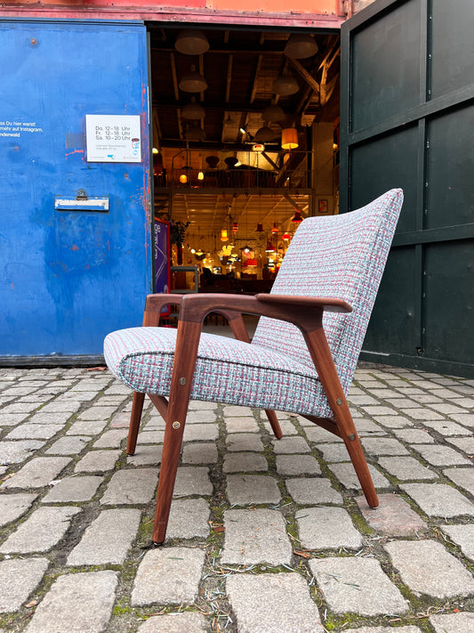 Ruster Lounge Chair neu gepolstert von Yngve Ekström für Swedese