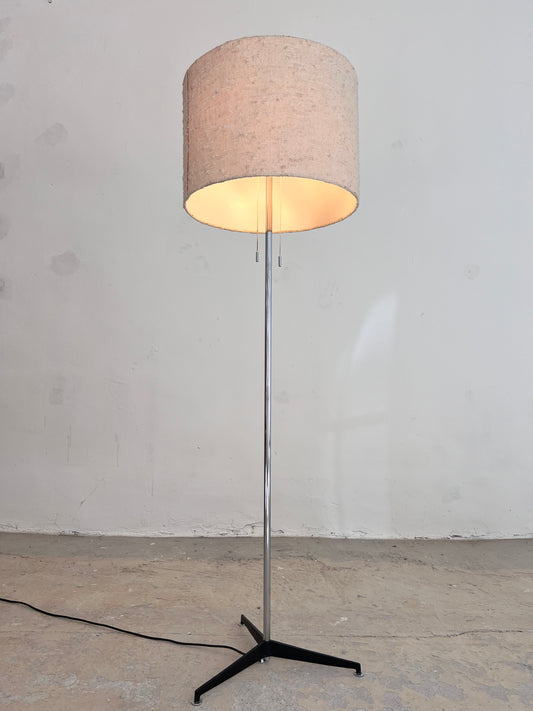 Stehlampe Chrom mit Stoff-Schirm von STAFF