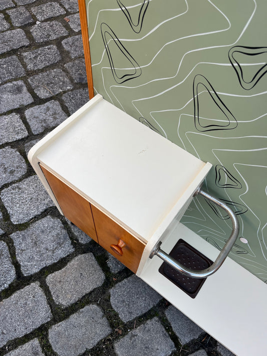 Wandgarderobe mintgrün mit Spiegel, Schrank & Schirmständer