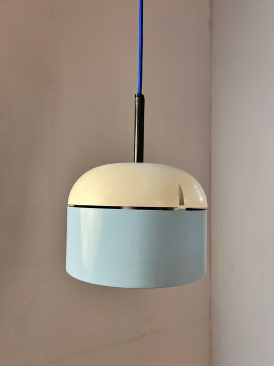 Hängelampe weiß blau von Staff teils neu lackiert
