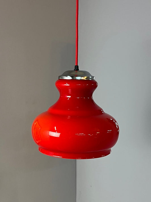 Hängelampe rot Glas