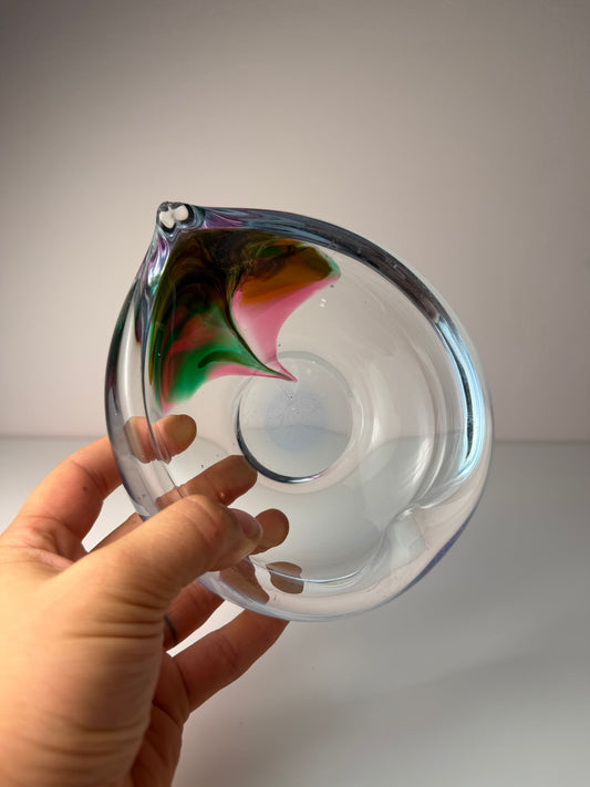 Aschenbecher rot grün Glas von Jiří Šuhájek