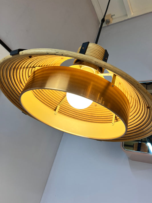 Hängelampe Rattan Kupfer von Doria Leuchten