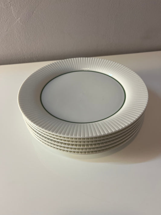 Set: 6x Kuchenteller Modulation Secunda grün von Tapio Wirkkala für Rosenthal