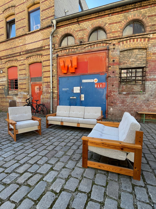 3-Sitzer Sofa beige grau Safari Style