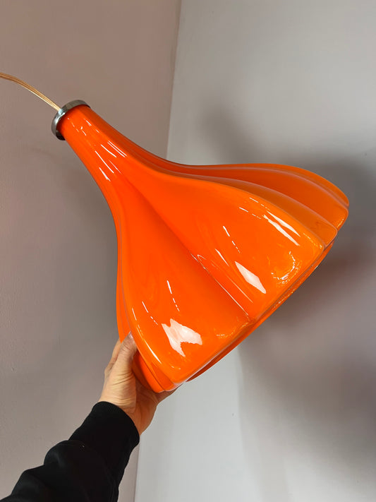 Blumenlampe orange Glas von Peill & Putzler