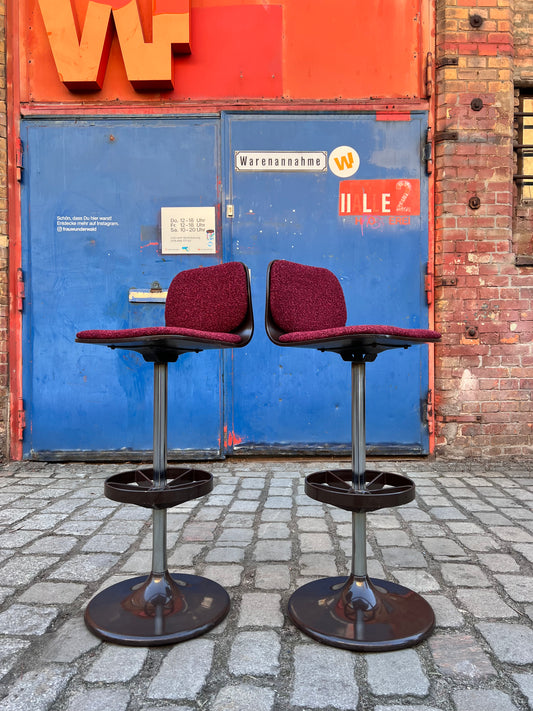 Barhocker braun rot neu bezogen