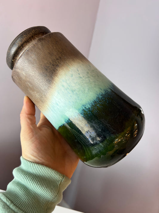 Vase 549-27 grün braun von Scheurich West Germany