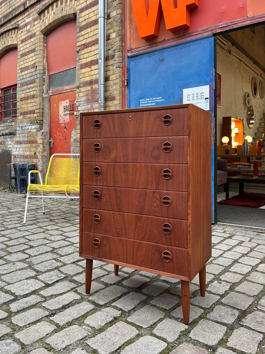 Kommode Teak mit runden Griffen aus Dänemark