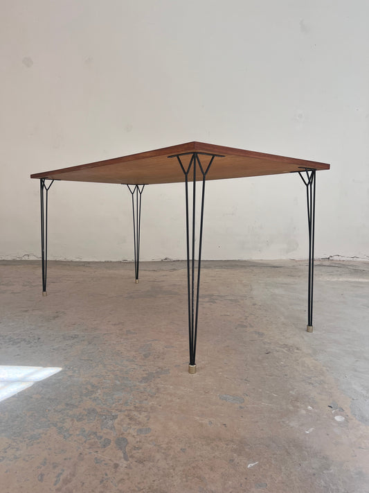 Esstisch Schreibtisch Teak mit original Hairpinlegs