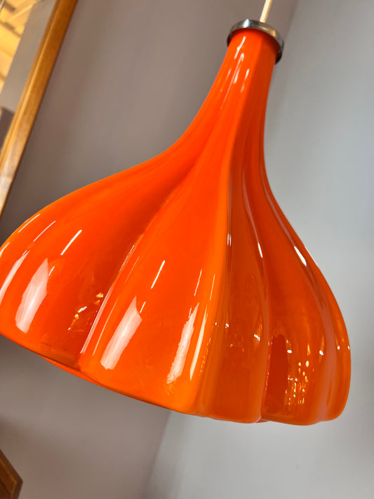Blumenlampe orange Glas von Peill & Putzler