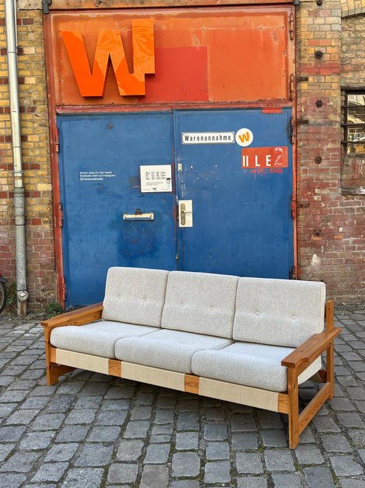 3-Sitzer Sofa beige grau Safari Style