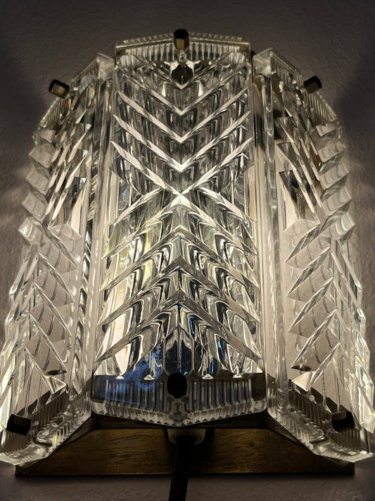 Wandlampe Messing & Glas von Wiktor Berndt für Flygsfors