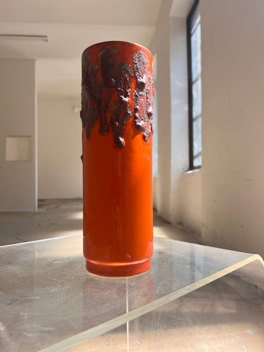 Vase Fat Lava 8-30 orange von Scheurich West Germany