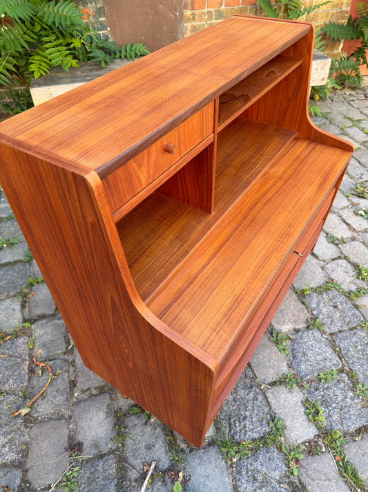 Sekretär Teak mit Spiegel & Schloss aus Dänemark
