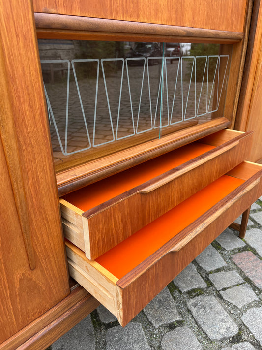 Highboard mit Vitrine Teak aus Dänemark