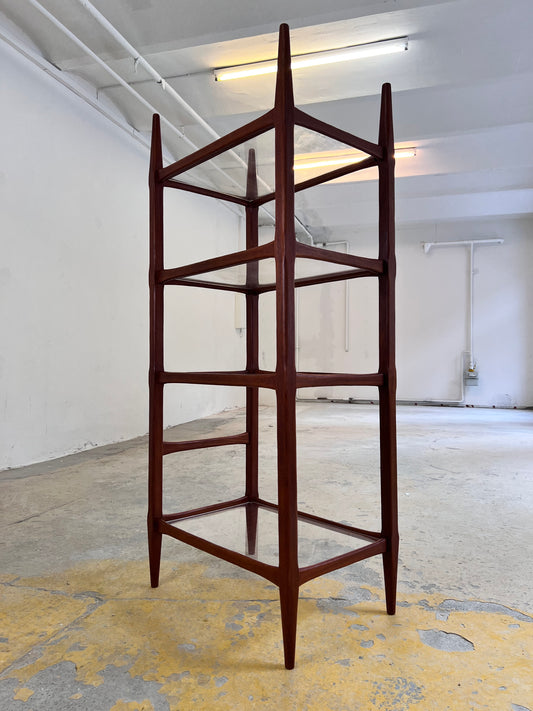 Regal Teak mit Acrylglasplatten aus Däenmark