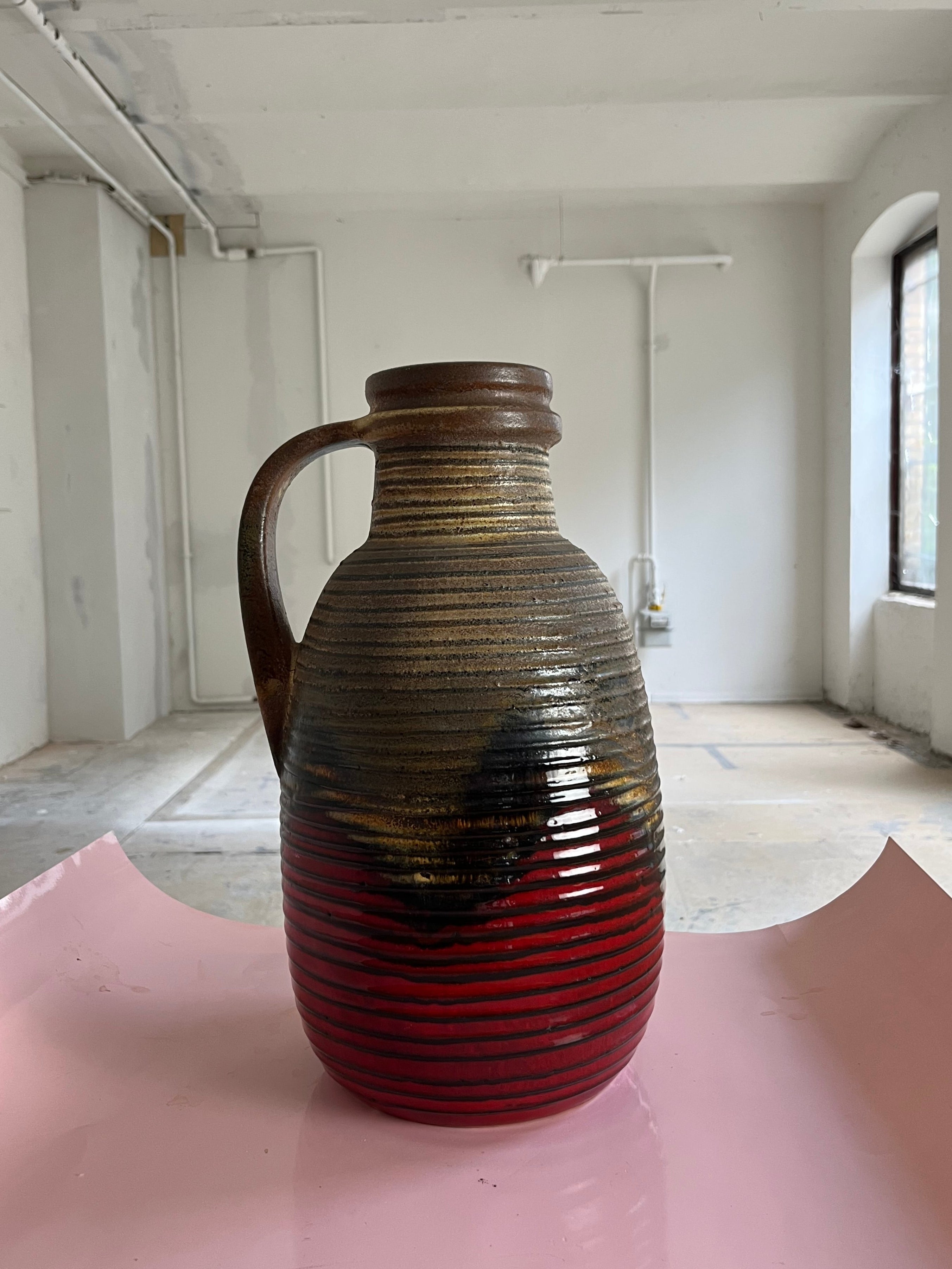 Bodenvase 417-42 rot braun von Scheurich West Germany