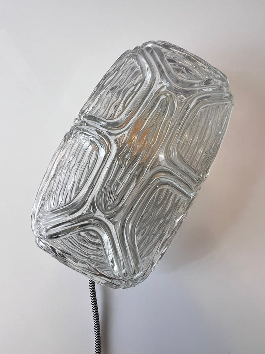 Wandlampe Strukturglas mit Kabel