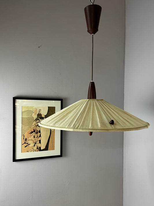 Hängelampe beige braun Teak von Temde