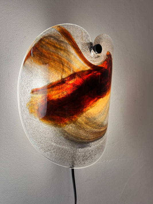 Wandlampe rotbraun Glas von Per Lütken für Holmegaard