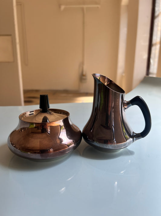 Set: Zuckerdose & Milchkännchen EPNS versilbert von Hans Bunde für COHR Denmark