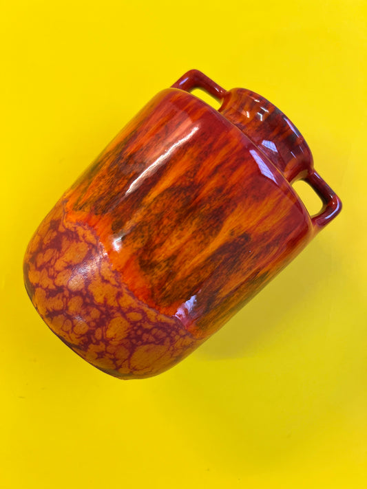 Vase Flammen orange rot von Scheurich West Germany