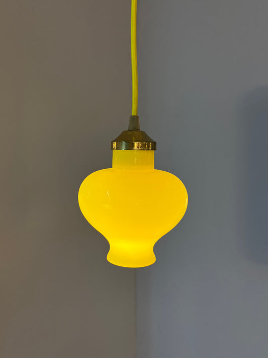 Hängelampe gelb Glas von Holmegaard