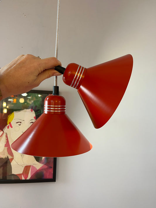 Hängelampe rot Metall aus Dänemark