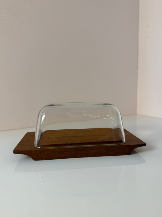 Käsebrett Teak mit Glasdeckel