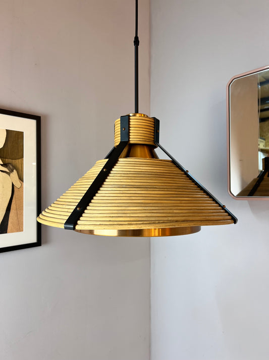 Hängelampe Rattan Kupfer von Doria Leuchten